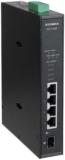 Edimax IGS-1005P Unmanaged L2 PoE Switch με 5 Θύρες Gigabit (1Gbps) Ethernet