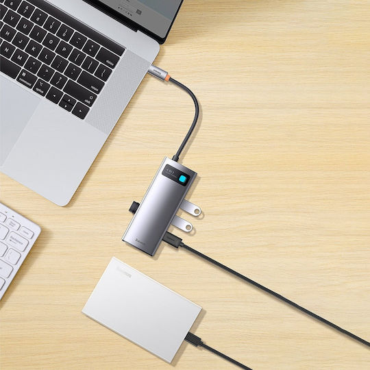 Baseus Metal Gleam Series 4-in-1 Hub 4 Ports USB 3.0 with USB-C Connection Gray