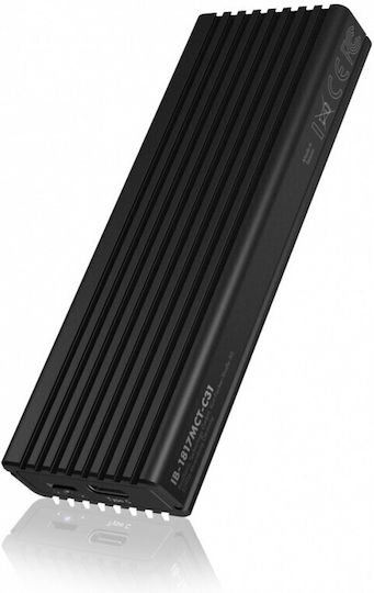 Icy Box Hard Drive Case M.2 SATA III / PCI-Express NVME with connection USB 3.2 Type-C in Schwarz color