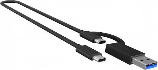 Icy Box Hard Drive Case M.2 SATA III / PCI-Express NVME with connection USB 3.2 Type-C in Schwarz color