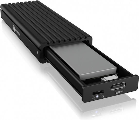 Icy Box Hard Drive Case M.2 SATA III / PCI-Express NVME with connection USB 3.2 Type-C in Schwarz color