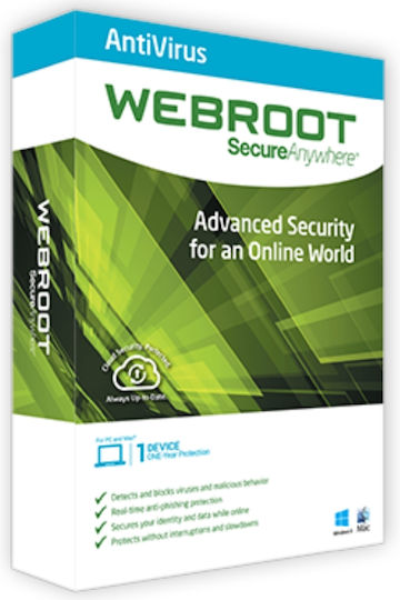Webroot SecureAnywhere for 3 Devices and 1 Year of Use