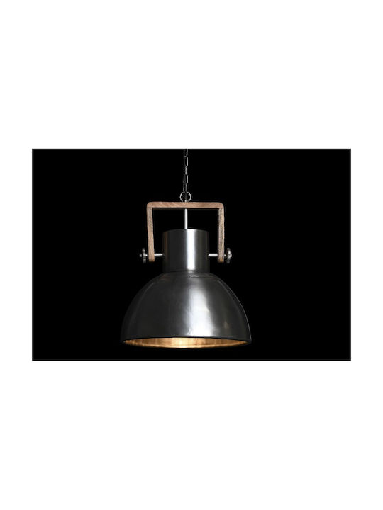 DKD Home Decor Lustră O singură lumină Bell pentru Soclu E27 Argint