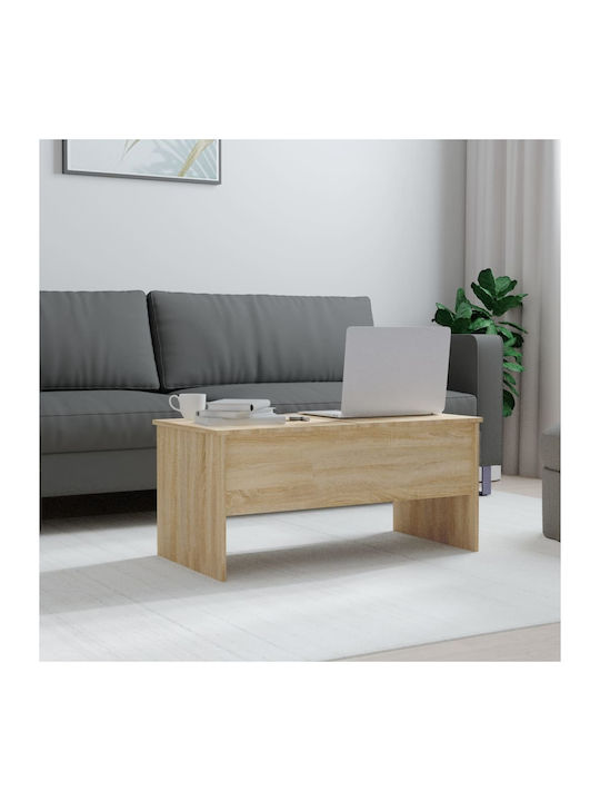 Sonoma Eiche Rechteckiges Zentral Kaffeetisch mit Hebemechanismus M102xBreite50.5xHöhe46.5cm