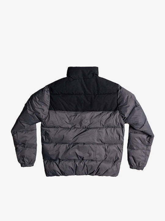 Wolf Shoulder Colourblock Winter Jacket Puffer Gray
