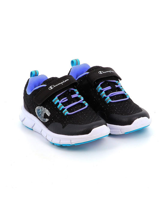 Champion Flippy Kids Sports Shoes Running with Hoop & Loop Closure Black