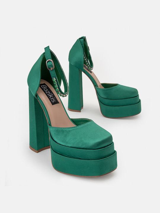 Bozikis Green High Heels with Strap