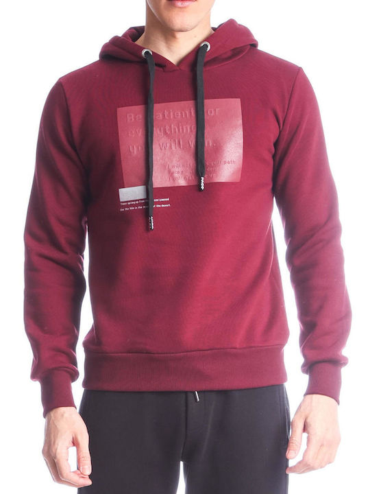 Paco & Co Herren Sweatshirt mit Kapuze Burgundisch