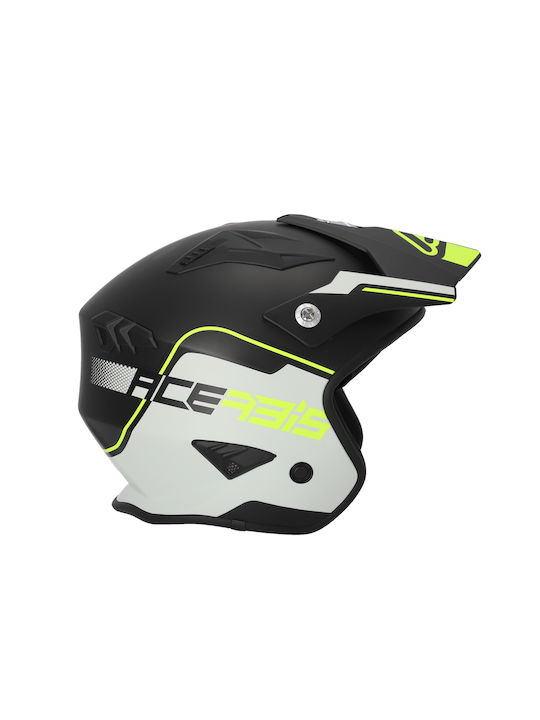 Acerbis Aria Black/Fluo/Yellow Motorcycle Helmet Jet ECE 22.06 1250gr with Sunvisor