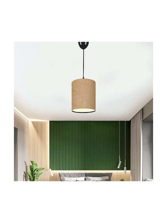 Megapap Layla Κρεμαστό Φωτιστικό Μπεζ με Ντουί E27 19x25x70εκ.