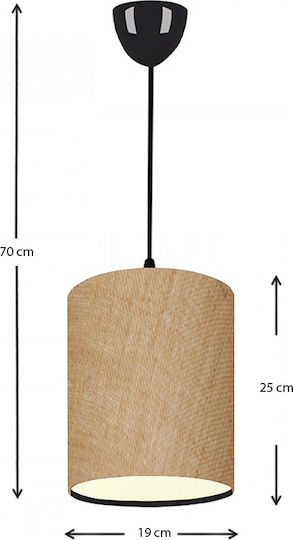 Megapap Layla Pendant Light Beige with Socket E27 19x25x70cm