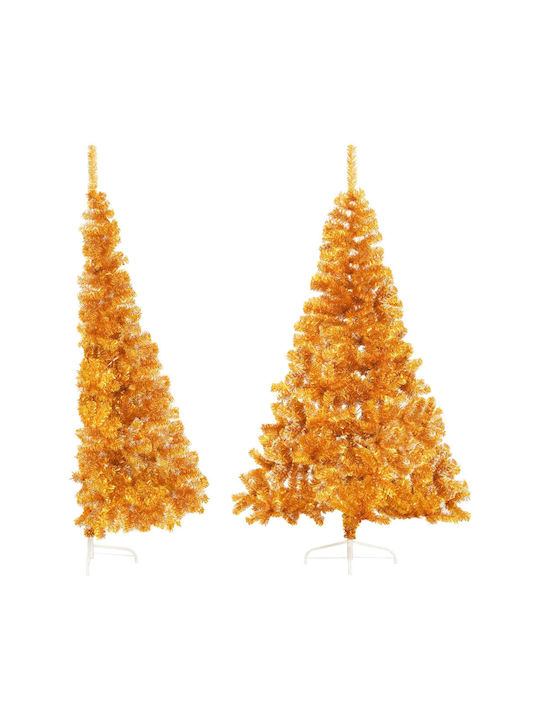 Τεχνητό Μισό Christmas Wall Gold Tree with Metallic Base H240cm