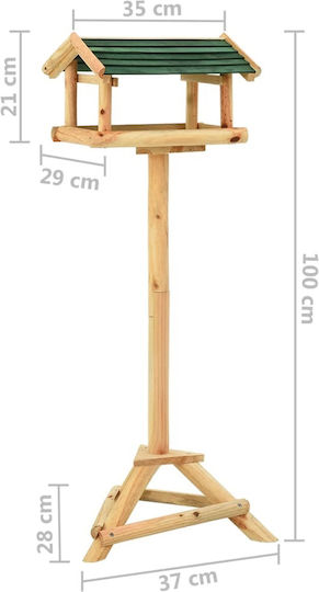 vidaXL Alimentator pentru păsări 37x28x100cm.