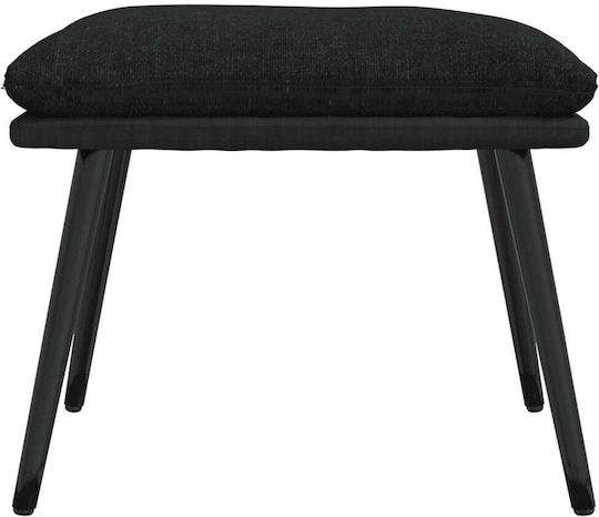 Stool Footstool Upholstered with Fabric Black 45x29.5x39cm