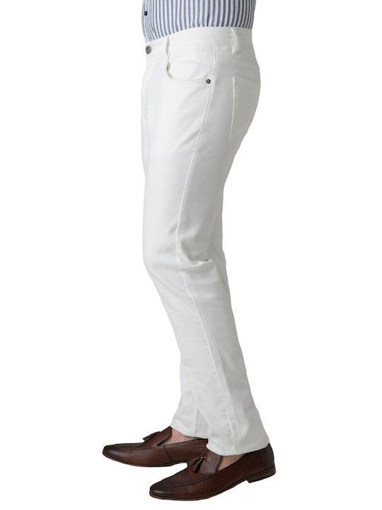 Pantaloni de blugi albi pentru bărbați Beneto Maretti KW-XCJ-SH013601-White