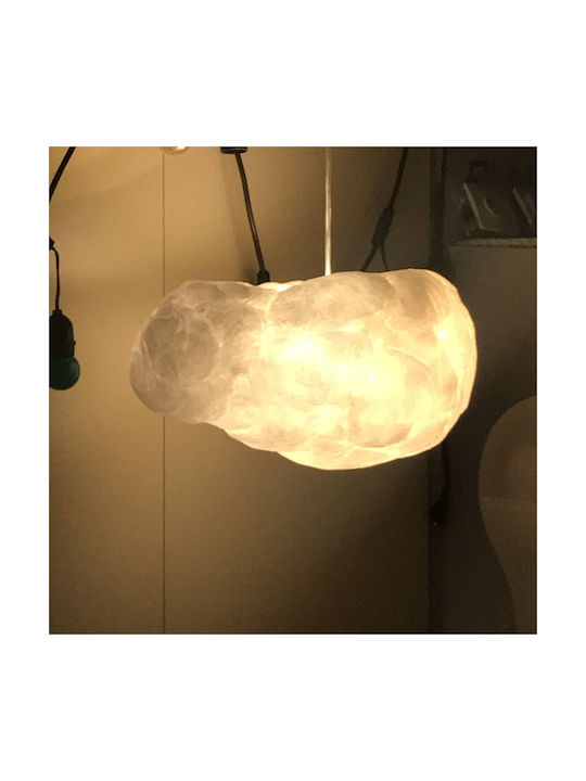 Led7 Single Bulb Kids Lighting Pendant of Fabric with Drive Size E27 In White Colour 40x40cm