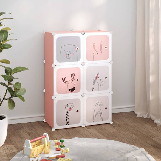 vidaXL Spielzeug Aufbewahrungssystem aus Kunststoff Mehrfarbig 74x36.5x108cm 1Stück