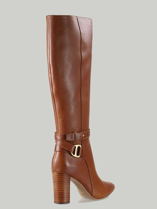 Leather High Heel Women's Boots Makenna Brown