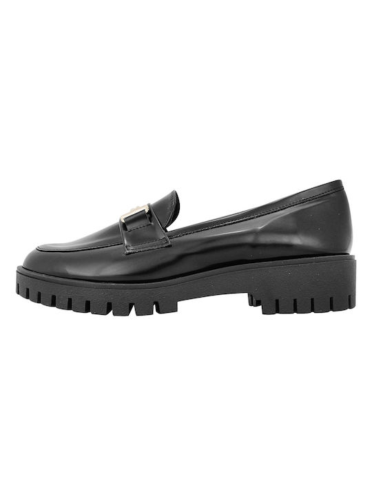 Esthissis Patent Leather Women's Loafers in Black Color