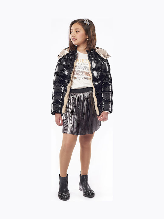 Kinder Plissee Rock Einfarbig Silber