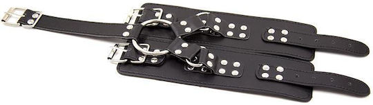Fetish Addict Adjustable Collar with Restraints Σετ για Δέσιμο Λαιμού & Άκρων Black