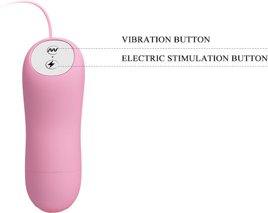 Baile Romantic Wave Vibrating Eletric Shock Nipple Clamps Σφιγκτήρες Θηλών σε Ροζ Χρώμα