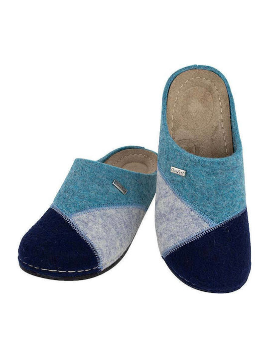 Anatomical Leather Women's Slippers Blue