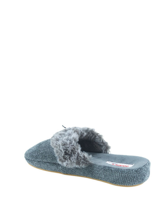 Adam's Shoes 895-22529 Women's Slipper with Fur In Gray Colour