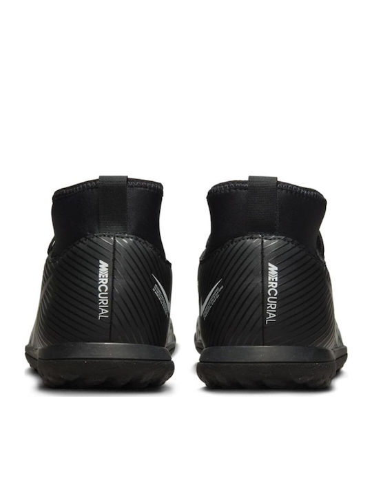 Mercurial Superfly 9 Kids Turf Soccer Shoes with Sock Black