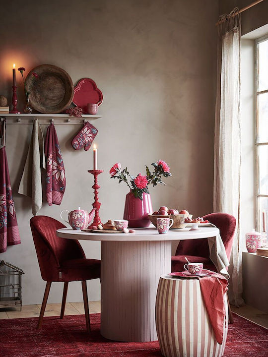 PiP Studio Flower Festival Τουρτιέρα από Πορσελάνη με Πόδι Ροζ 21x21εκ.