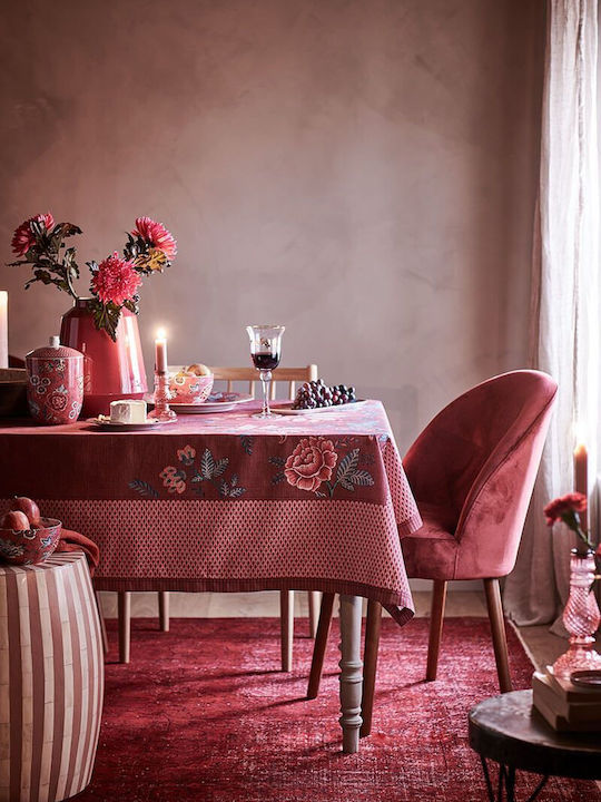 PiP Studio Flower Festival Τουρτιέρα από Πορσελάνη με Πόδι Ροζ 21x21εκ.