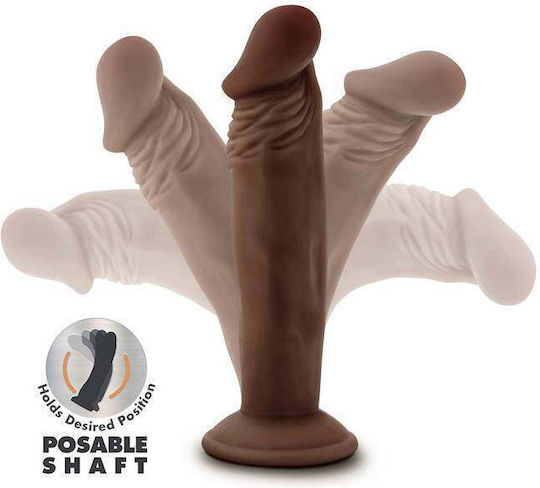 Dr. Skin Plus Posable Ρεαλιστικό Dildo με Βεντούζα Chocolate 15cm