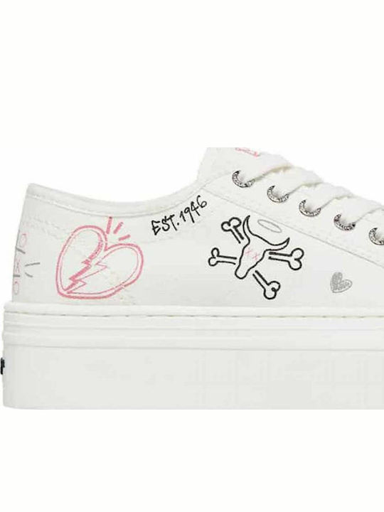 Rhea Damen Flatforms Sneakers Weiß
