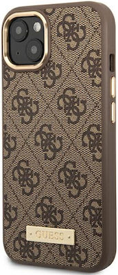 Guess 4G Logo Plate Back Cover Πλαστικό Καφέ (iPhone 14)