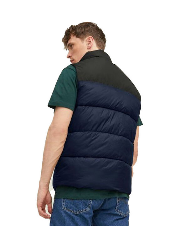 Jack & Jones Αμάνικο Ανδρικό Μπουφάν Puffer Navy Μπλε