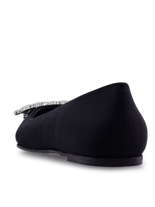 Satin Pointy Ballerinas Black