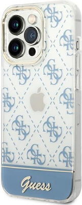 Guess 4G Pattern Script Plastic Back Cover Blue (iPhone 14 Pro)