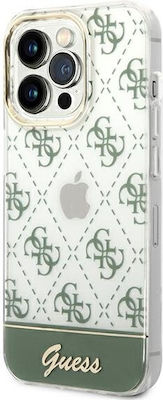 Guess 4G Pattern Script Plastic Back Cover Khaki (iPhone 14 Pro)