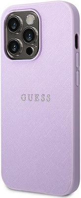 Guess Saffiano Strap Silicone Back Cover Purple (iPhone 14 Pro Max)