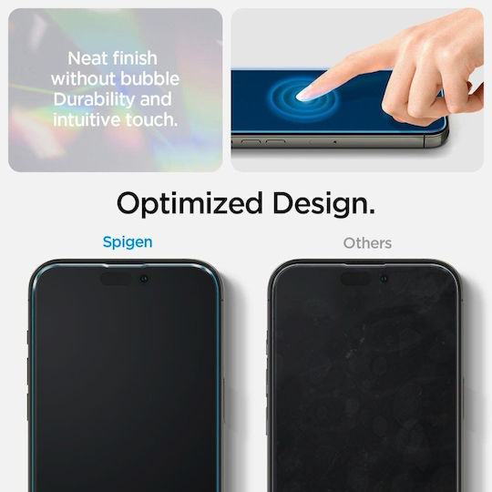 Spigen Liquid Crystal Back Cover Σιλικόνης / Tempered Glass 0.2mm Σετ με Τζαμάκι Διάφανο (iPhone 14 Pro)