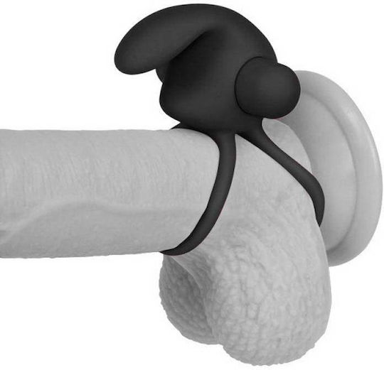 Lovetoy Power Clit Cockring Duo Вибриращ Пръстен Петел Силикон Black LV1427