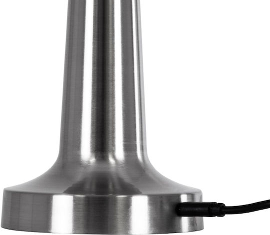 GloboStar Nanna Kunststoff Tischlampe LED mit Weiß Schirm und Silber Basis