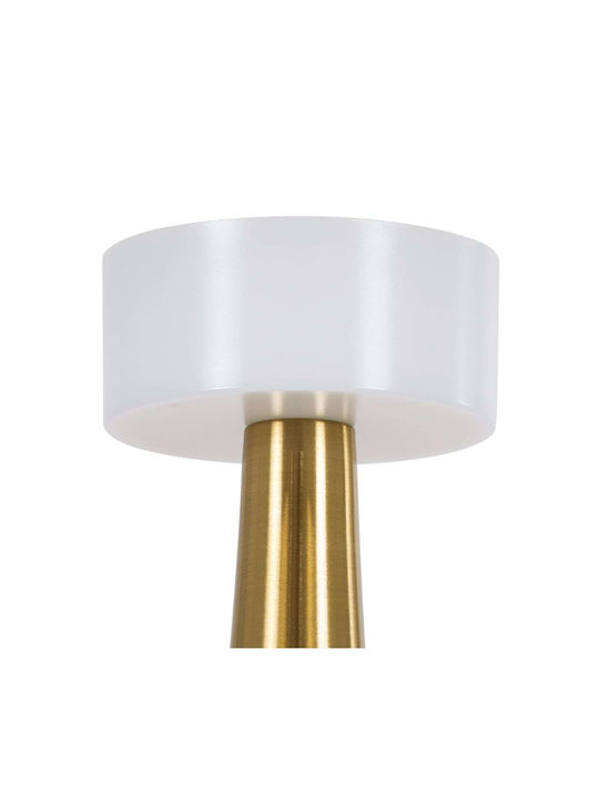 GloboStar Nanna Kunststoff Tischlampe LED mit Weiß Schirm und Gold Basis
