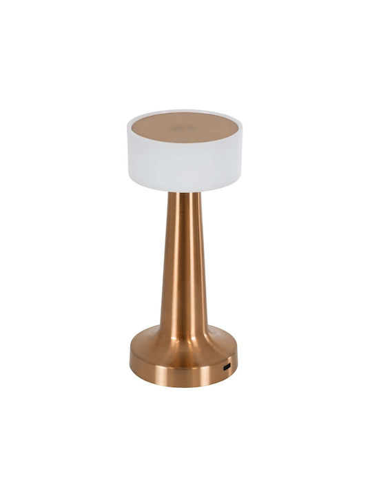 GloboStar Nanna Plastic Table Lamp LED with White Shade and Copper Base