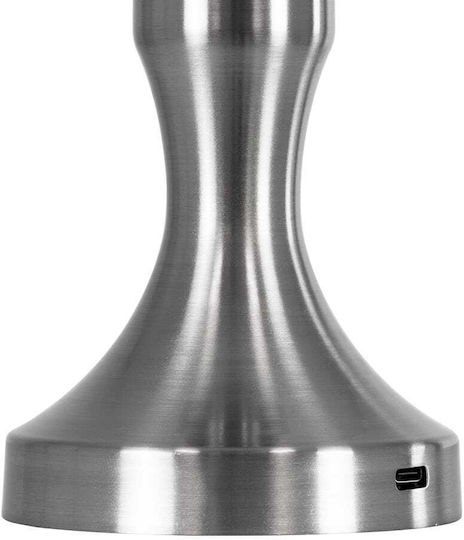 GloboStar Lunna Plastic Table Lamp LED with Silver Shade and Base