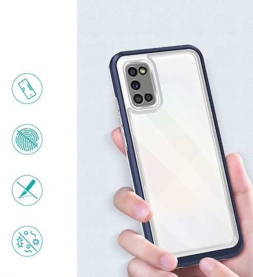 Hurtel 3in1 Back Cover Σιλικόνης 1.1mm Διάφανο/Μπλε (Galaxy A03s)