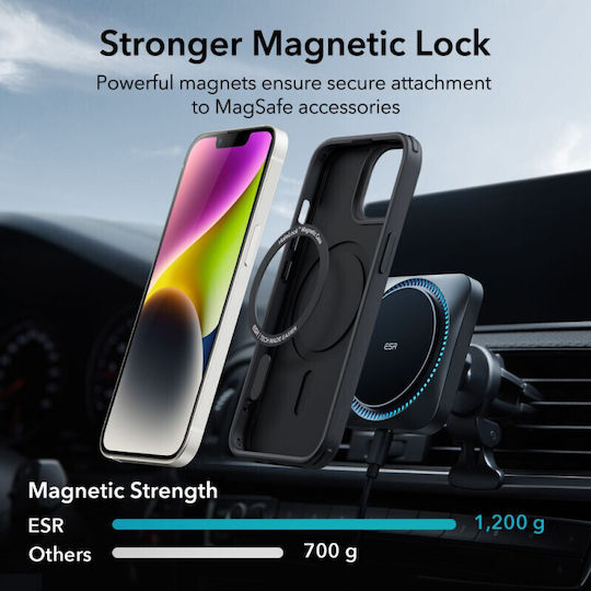 ESR CH Halolock Umschlag Rückseite Silikon 0.5mm Schwarz (iPhone 14 Plus)
