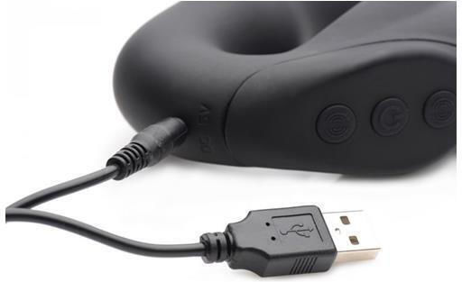 Strap U Evoke Rechargeable Vibrating Strapless Strap-On Strapless Strap On with Dildo 24.1cm with Vibration in Black Color