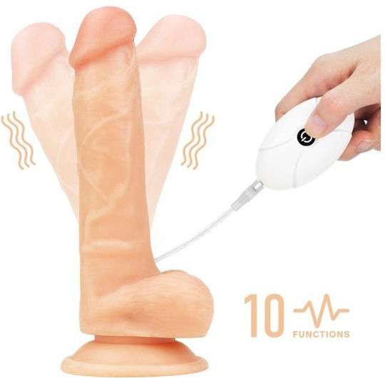 Lovetoy Ingen Easy Strapon Set Harnașament cu Dildo 19cm și Vibrație în culoarea Flesh