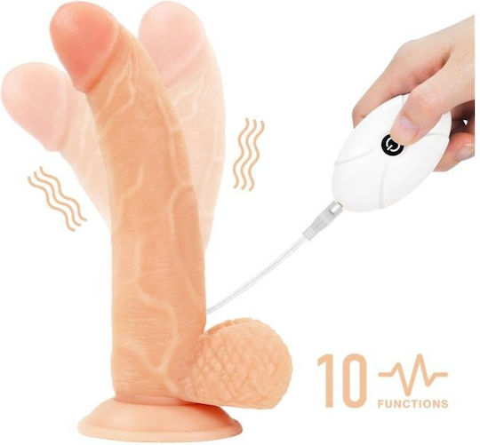 Lovetoy Ingen Easy Strapon Set Gurtzeug mit Dildo 20cm und Vibration in Farbe Flesh